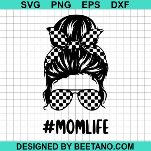Messy Bun Racing Mom Life Svg