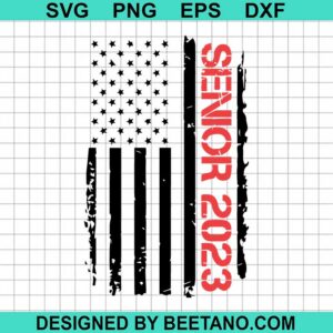 American Flag Senior 2023 Svg