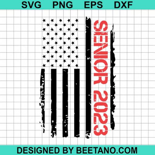 American Flag Senior 2023 Svg