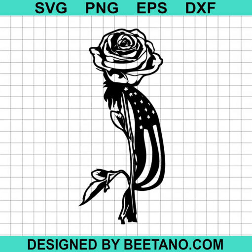 Us Flag Rose SVG