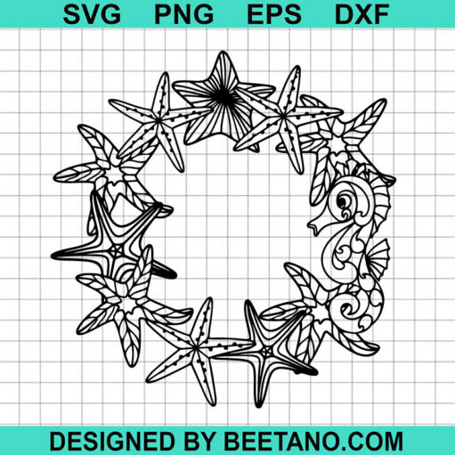 Marine Starfish Wreath SVG