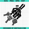 Skeleton Dad And Child Fist Bump Svg
