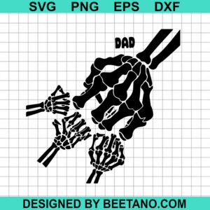 Skeleton Dad And Child Fist Bump Svg