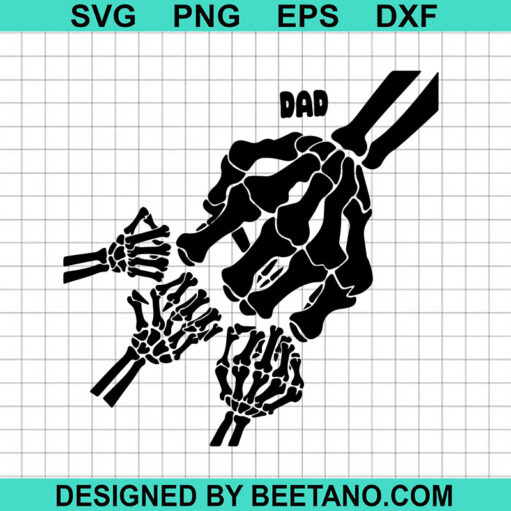Skeleton Dad And Child Fist Bump SVG