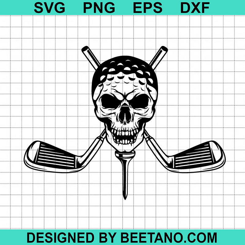 Golf Skull Dad SVG, Golfer Dad SVG, Golf Skull SVG, Skeleton Hold In