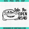 Lightning Mcqueen Car Take The Open Road Svg