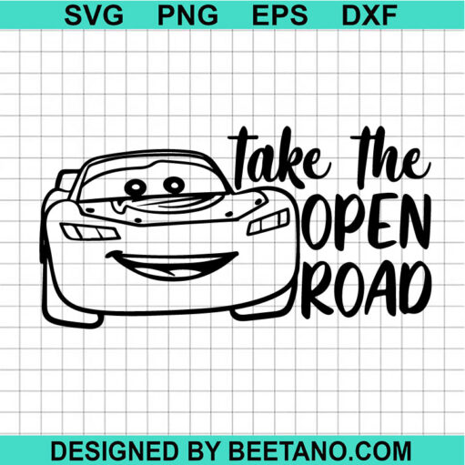 Lightning Mcqueen Car Take The Open Road SVG