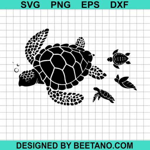 Mommy Turtle And Child Svg