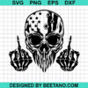 Us Flag Skull Middle Finger Svg