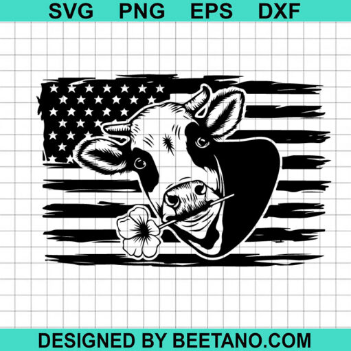 Us Flag Cow SVG