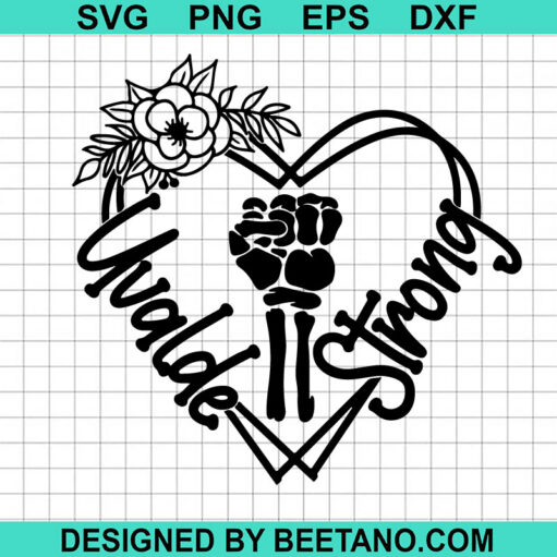 Uvalde Strong Floral Heart SVG
