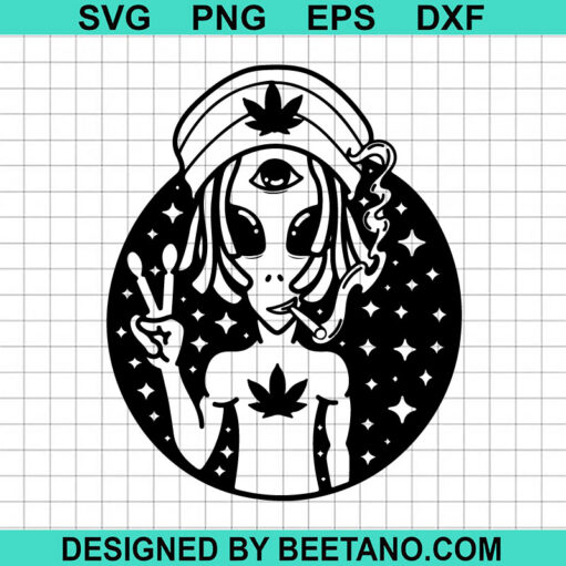 Alien Smoking Weed Svg