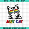 Ally Cat Rainbow Gay Svg