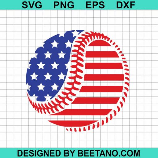 Us Flag Baseball Svg