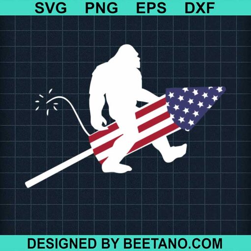 Bigfoot 4Th Of July Fireworks Svg
