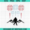 Bigfoot American Flag Fireworks Svg