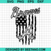 American Flag Atlanta Braves Svg