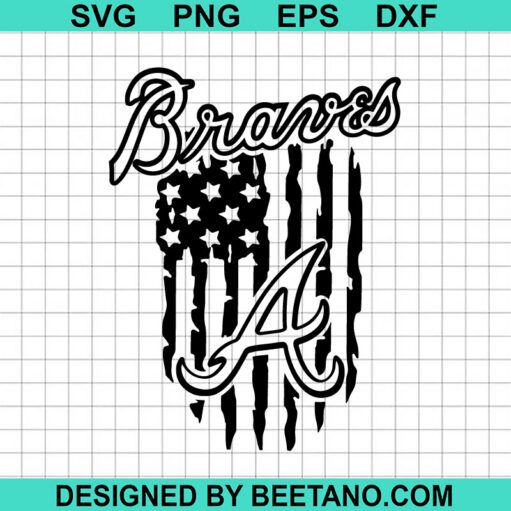 American Flag Atlanta Braves Svg