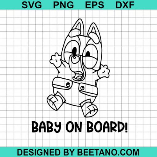 Bluey Baby On Board Svg