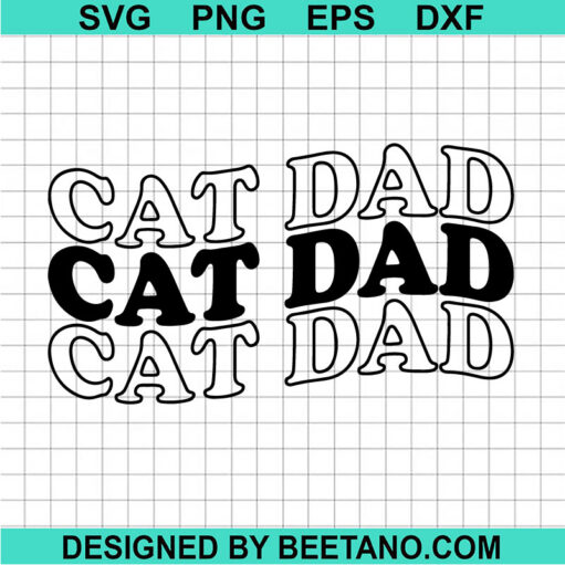 Retro Cat Dad Svg