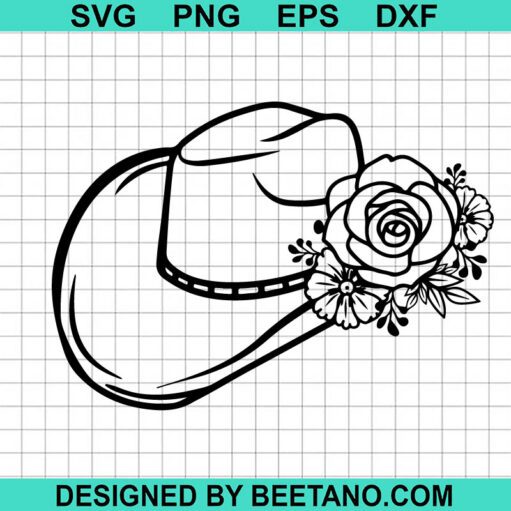 Floral Cowboy Hat Svg