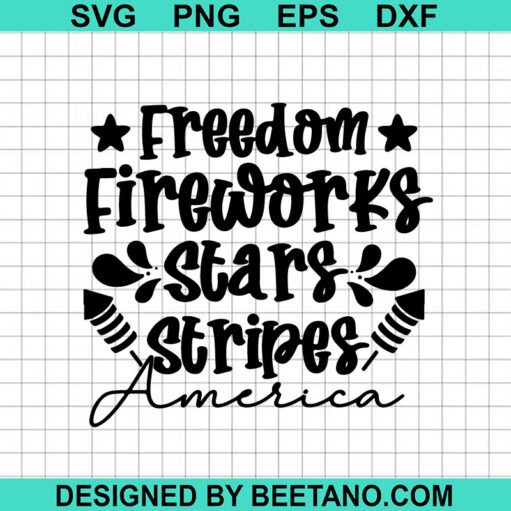 Freedom Fireworks Star Stripes America SVG