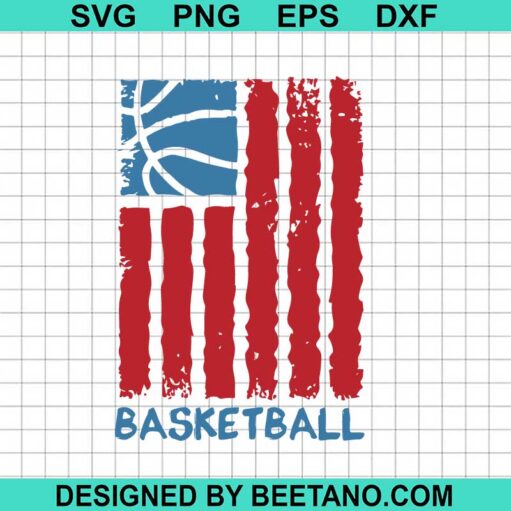 Basketball American Flag SVG