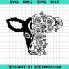 Cow Face With Floral Svg