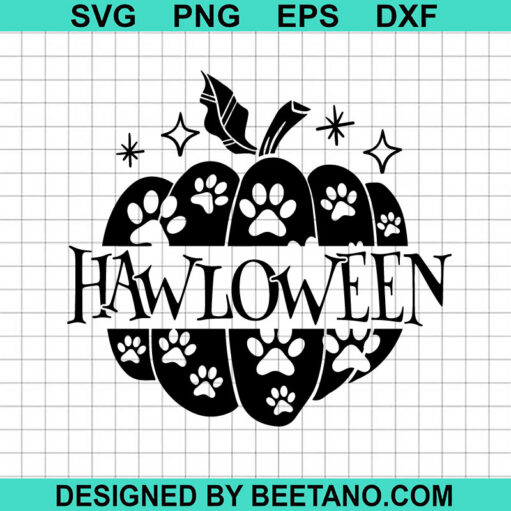 Halloween Pumpkin Dog Paw SVG