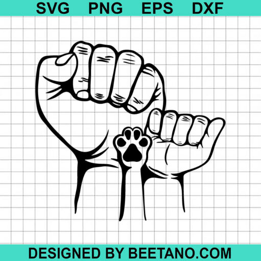 Family Hands And Dog Paw SVG