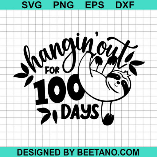 Sloth Hangin Out For 100 Days SVG