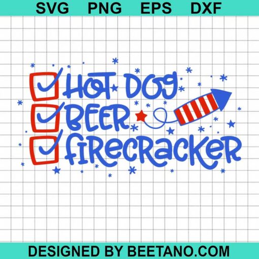 Hot Dog Beer Firecracker SVG
