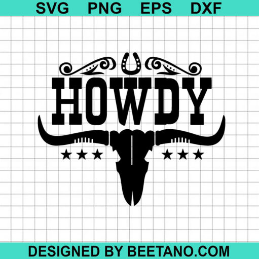 Howdy Cow Skull SVG