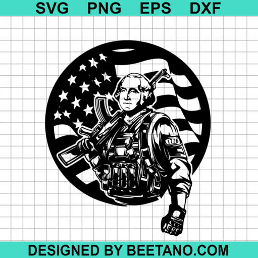 George Washington Us Flag Soldier SVG