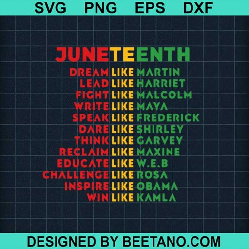 Juneteenth Dream Like Leaders SVG