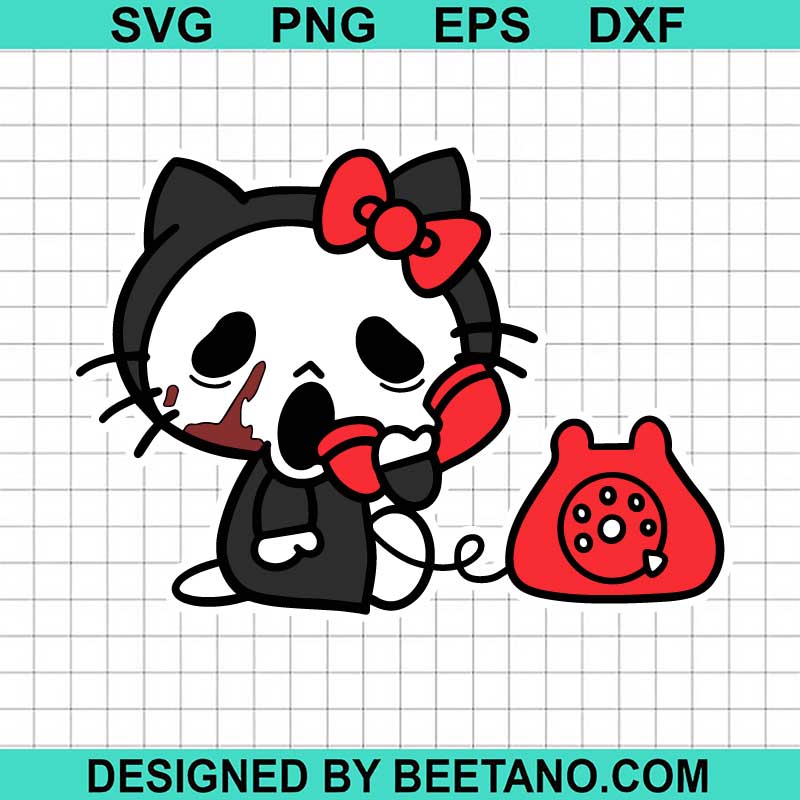 Hello Kitty Scream Ghost SVG, Hello Kitty Ghostface SVG, Kitty Horror ...