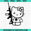 Hello Kitty With Gun Svg