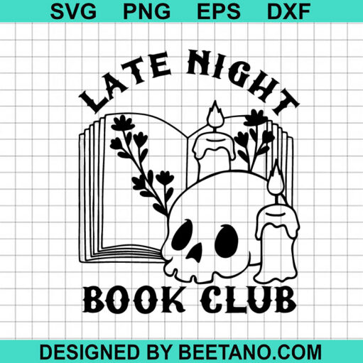 Late Night Book Club Svg