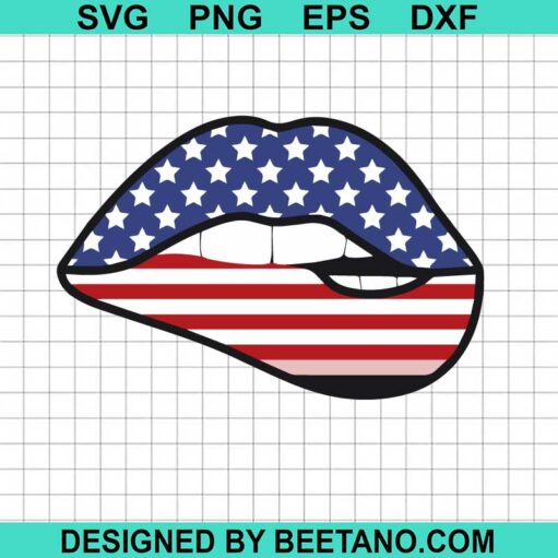 4th Of July Usa Lips SVG