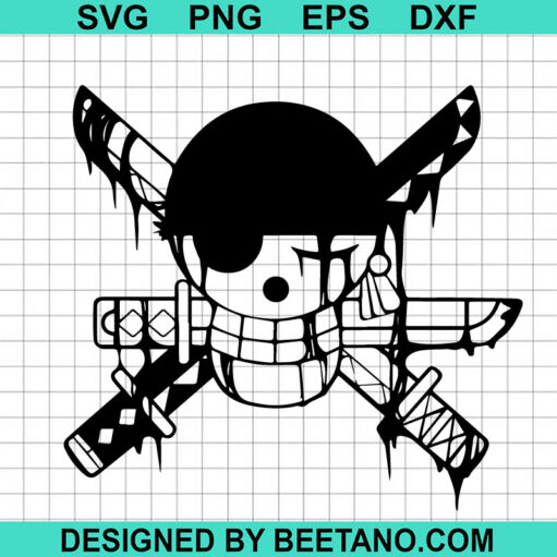 One Piece Zoro Skull Logo SVG
