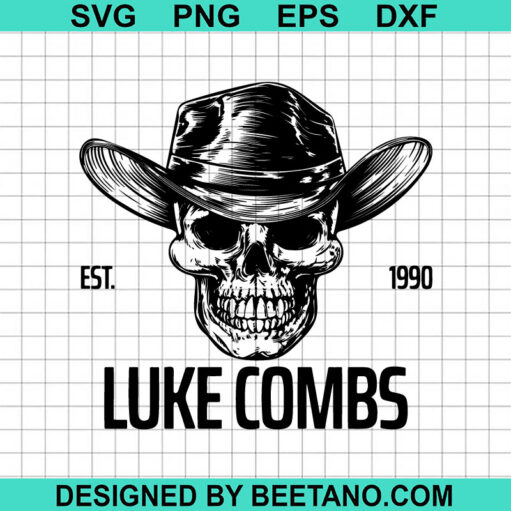 Luke Combs Skull Svg