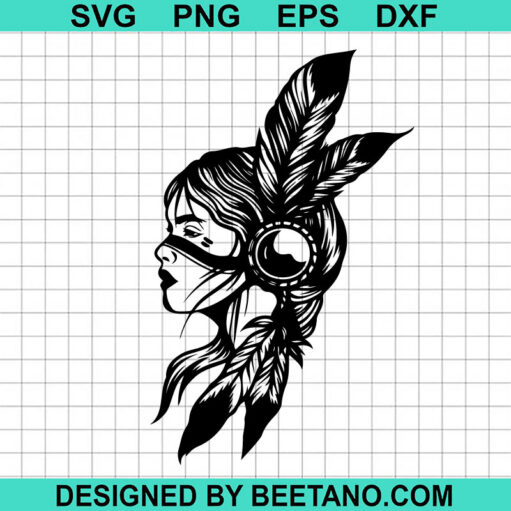 American Native Girl Svg