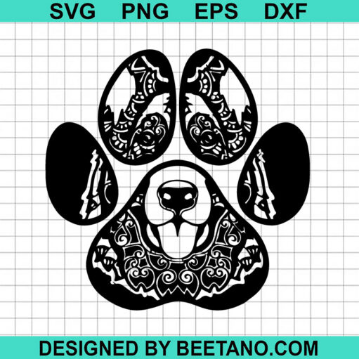 Mandala Dog Paw SVG