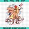 America T Rex Hot Dog 4Th Of July Svg