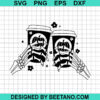 Skeleton Hands Coffee Cheers Svg