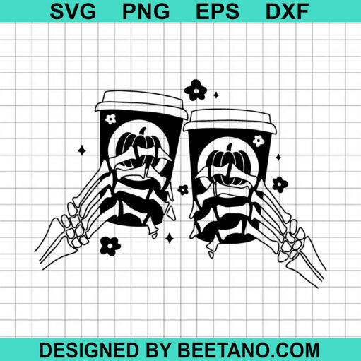 Skeleton Hands Coffee Cheers Svg