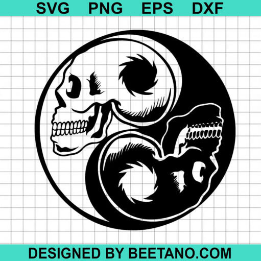 Yin Yang Skull Svg