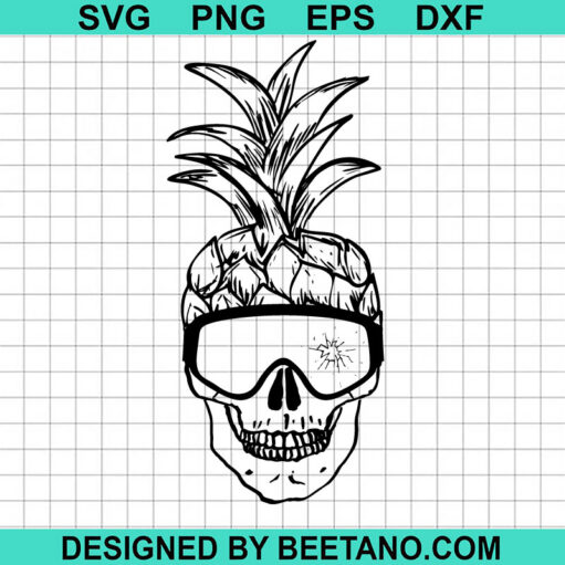 Pineapple Skull With Sunglasses Svg