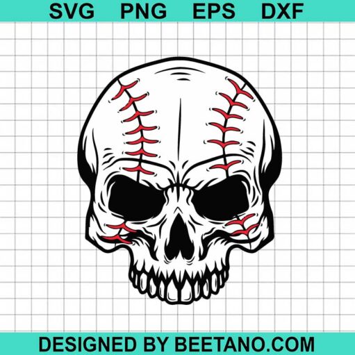 Baseball Skull SVG