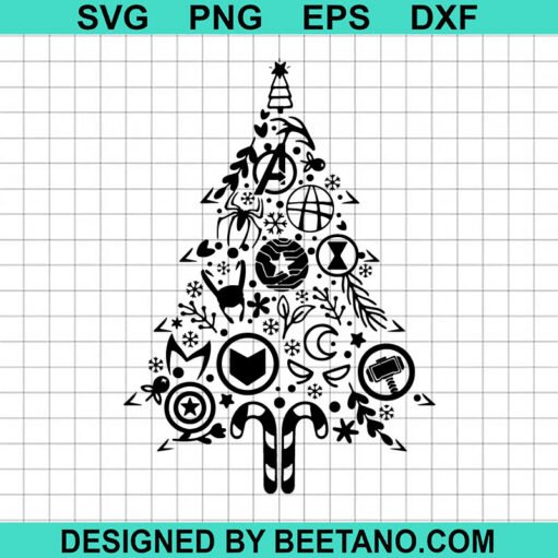 Superheroe Christmas Tree Svg
